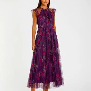 Ieena for Mac duggal cocktail floral dress wedding guest dress party dress